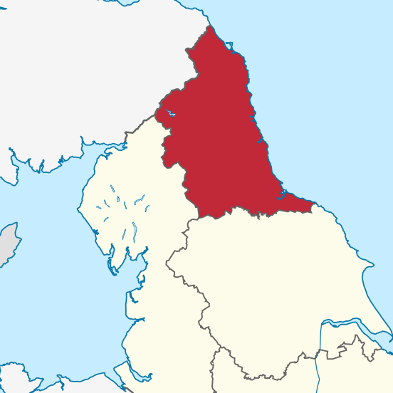 A screenshot of a map of the North East of England
